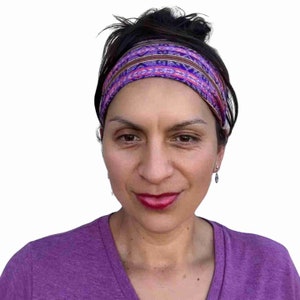 Lavender Pink Boho Yoga Hair Accessory, Adjustable Non-slip Headband, Stretchy Cotton Hairband, Comfy Woven Headwrap, Mother&#39;s Day Gift