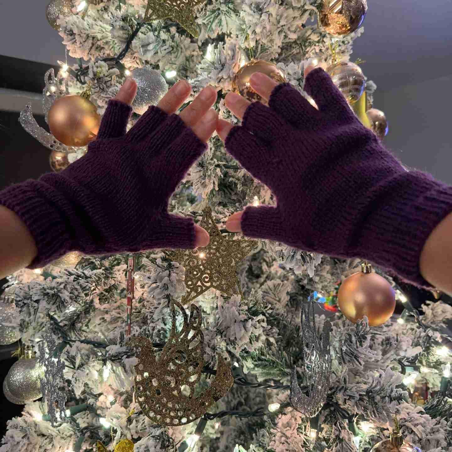 Soft Warm Knitted Winter Alpaca Fingerless Gloves, Hand Warmer