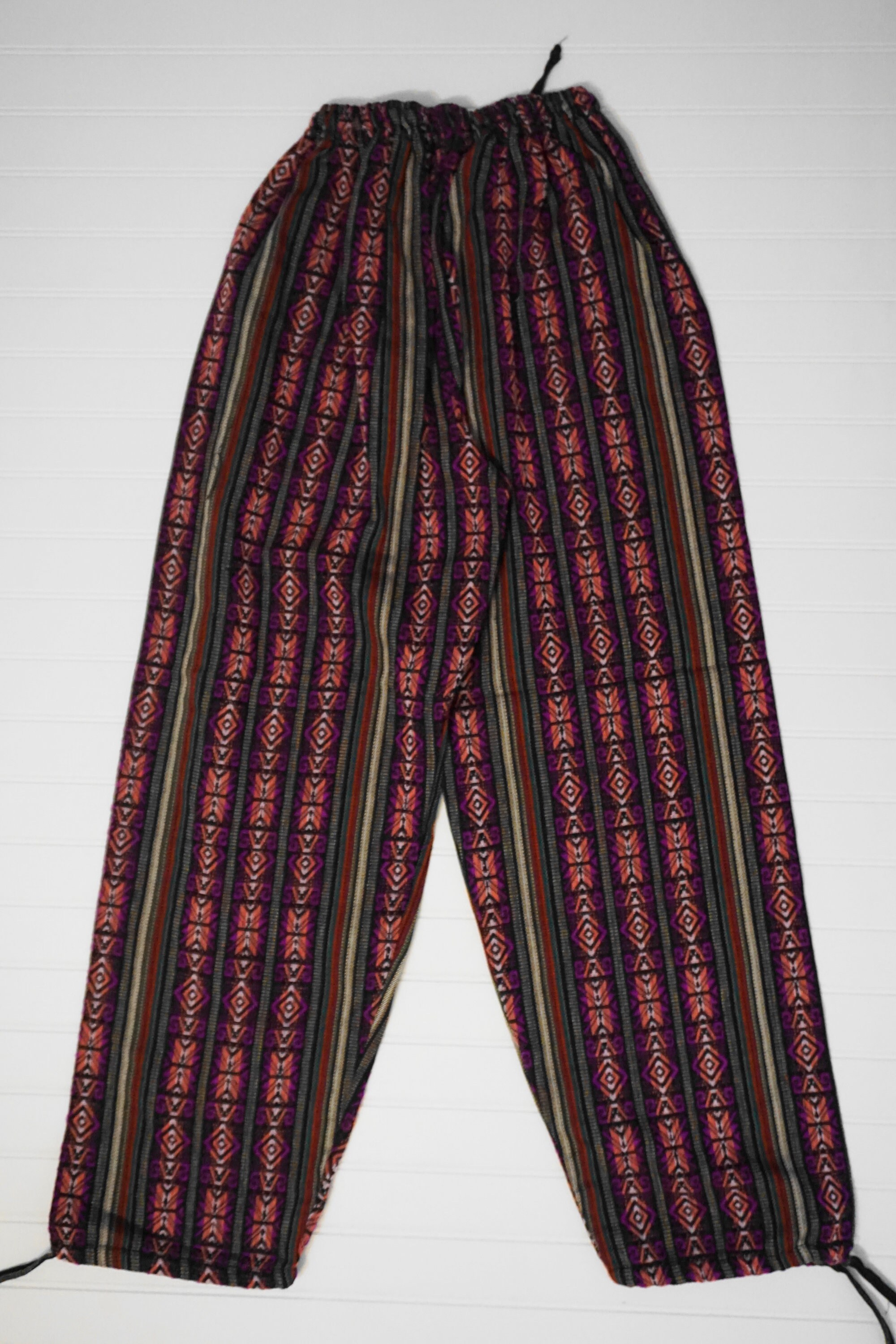 Hippie Pants Size L Tribal Coral & Purple Mens Pants | Etsy