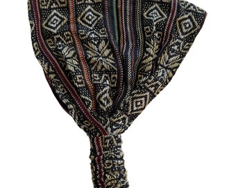 Extra Wide Boho Headband, Stretchy Cotton Yoga Hair Wrap, Artisan Woven