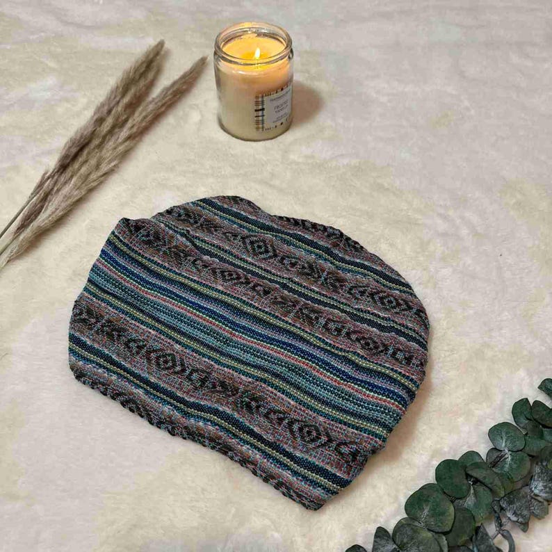 Diademas anchas, suaves y elásticas estilo hippie boho para mujeres y hombres / Bandas para el cabello boho de algodón / Pañuelo para la cabeza de yoga / Arcoíris verde albahaca Mountain mist