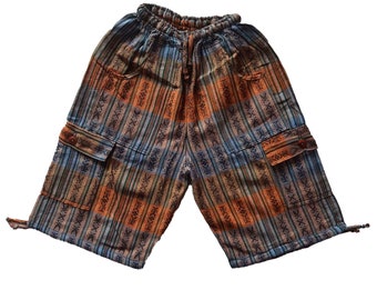 Hippie Unisex Cargo Shorts Size 2XL - Orange Earthy Colors