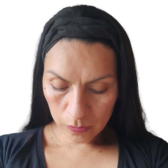 Fascia per capelli con nodo da marinaio nero, taglia unica