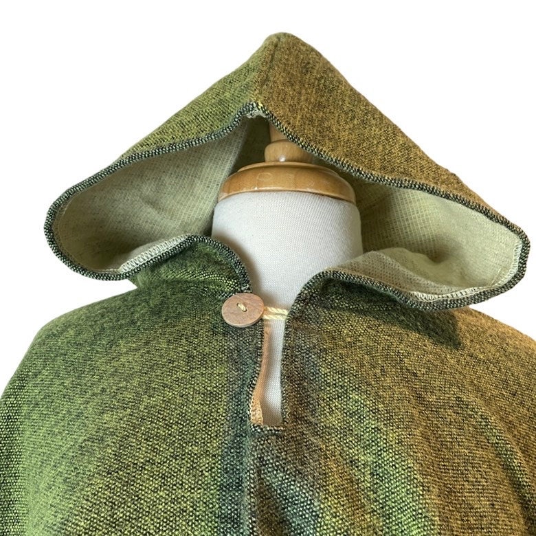 Mens Alpaca Wool Poncho Hoodie | Hooded Cape | Warm Poncho