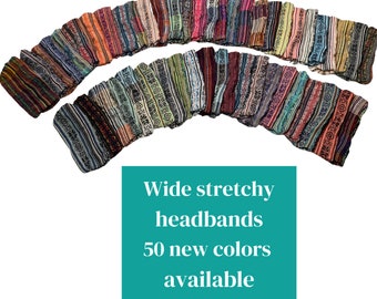 Headbands Set of Two | Wide Stretchy Womens Headband | Yoga Hair band |  Boho Headbands | Spring Hippie Headband for Men | Valentine's Gift