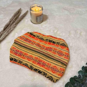 Diademas anchas, suaves y elásticas estilo hippie boho para mujeres y hombres / Bandas para el cabello boho de algodón / Pañuelo para la cabeza de yoga / Arcoíris verde albahaca Harvest glow