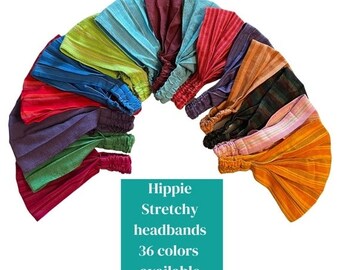 BLACK FRIDAY SALE Two Wide Stretchy Hippie Headbands for Women and Men | 2 Pack Yoga Hair bands