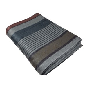 Christmas Gift Housewarming Gift - Snuggle Up with this Super Soft Alpaca Blanket - Gray Silver Stripes