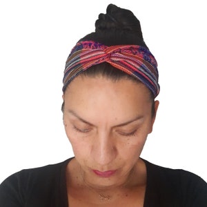 Pink Colorful Twist Headband, One Size Stretchy Hairband