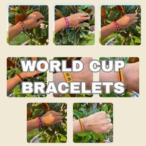 Vävda armband i fotbolls-VM, handgjorda smycken Mexiko, USA, Kanada, Brasilien, Colombia, Tyskland