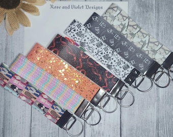 Eras Keychain, Wristlet, Bracelet Key Holder, Faux Leather, Key Fob, TS, 12, Tortured, Gift for Her, Showgirl, Mother's Day