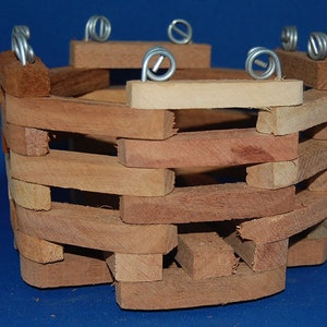 Basket, Octagonal, Wood Slats, Singles, 6, 8, or 10 inches