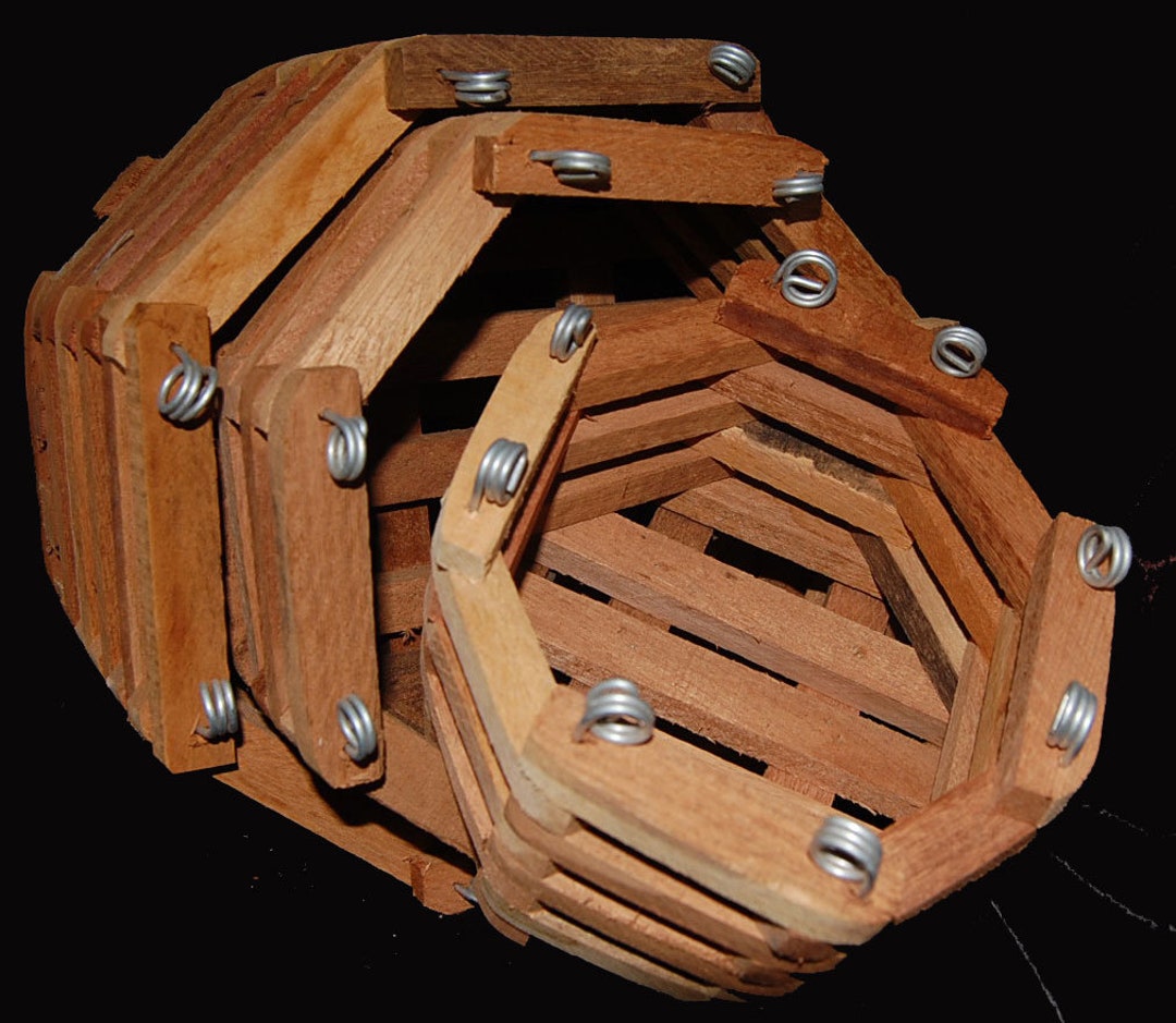 Octagonal Wood Block Basket Set, Octagonal, Wood Slats, 6, 8 and 10 Inches, Set of 3 - Etsy