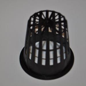 Net Pots, 2" Round, Black Plastic, with side slits, w/ write on labels