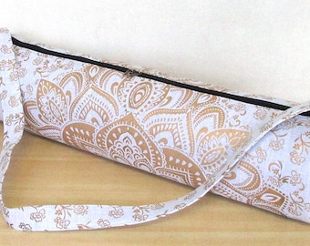 Details about / Indian Handmade Tie Dye Yellow Zodiac Yoga Mat Carrier Bag With Shoulder Strap