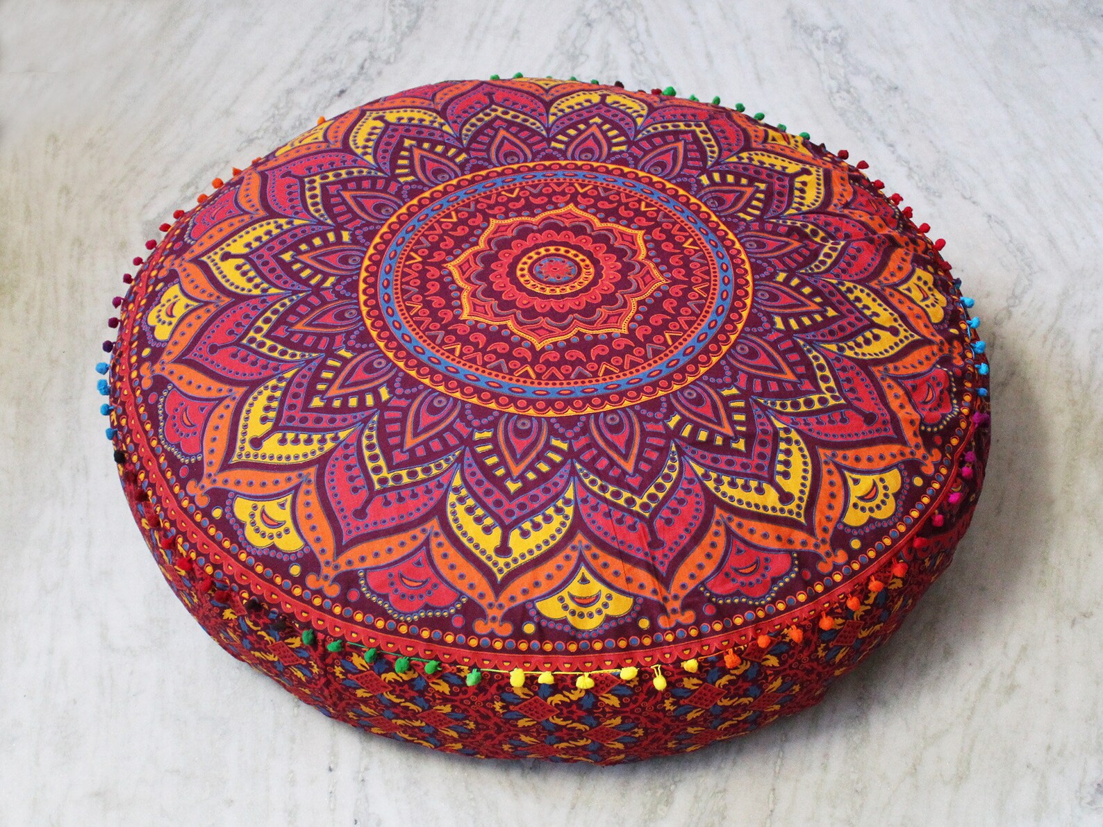 42x6 Round Cushion Cover Meditation Cushion Cover Large Etsy
