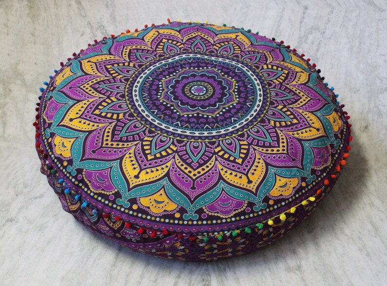 42x6 Round Cushion Cover Meditation Cushion Cover Large Etsy