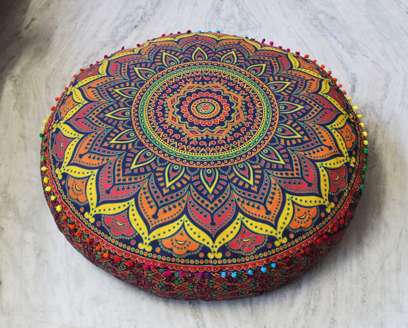 42x6 Round Cushion Cover Meditation Cushion Cover Large Etsy
