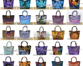 Hippie Women Mandala Tote Carry Bag Indian Handmade Mandala Print Shoulder Bags 