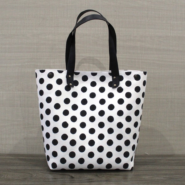 Indian Handmade Hand Blocked Polka Dot Printed Cotton Handbag Multi Purse Top Handle Tote Bag