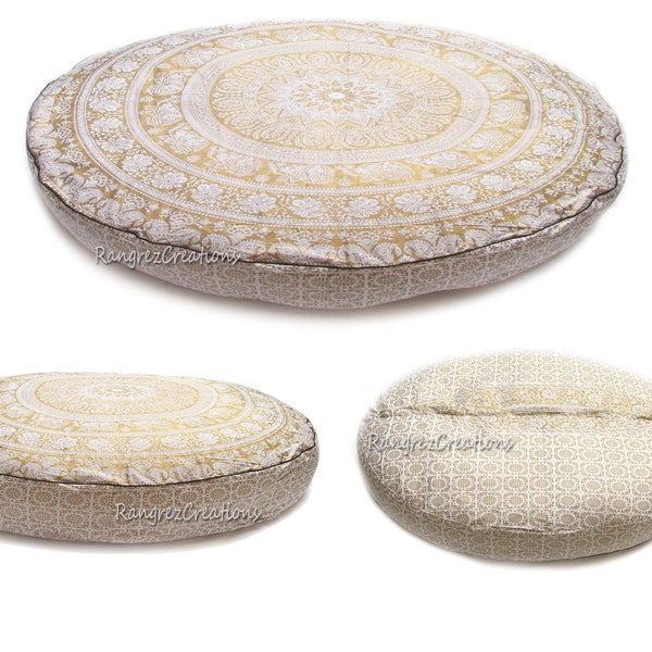 42X6 Ottoman Pet Bed Cover 32X6" Round Pillow Dog Bed Cover Home Decor Meditation Yoga Gaddi Cushion Cover Floor Cushion Decoratives