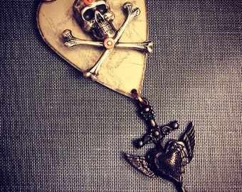 Sugar Skull And Cross Bones Original Tattoo Art Etsy