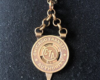 CTA Chicago Transit Token Necklace, Pendant