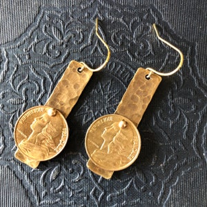 French Coin Earrings Steampunk