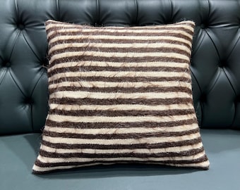 Beiges Kelim Kissen 50x50cm, Kelim Kissen, handgewebtes Kissen, handgewebtes Kissen, Kelim Kissen, Dekokissen 50x50cm