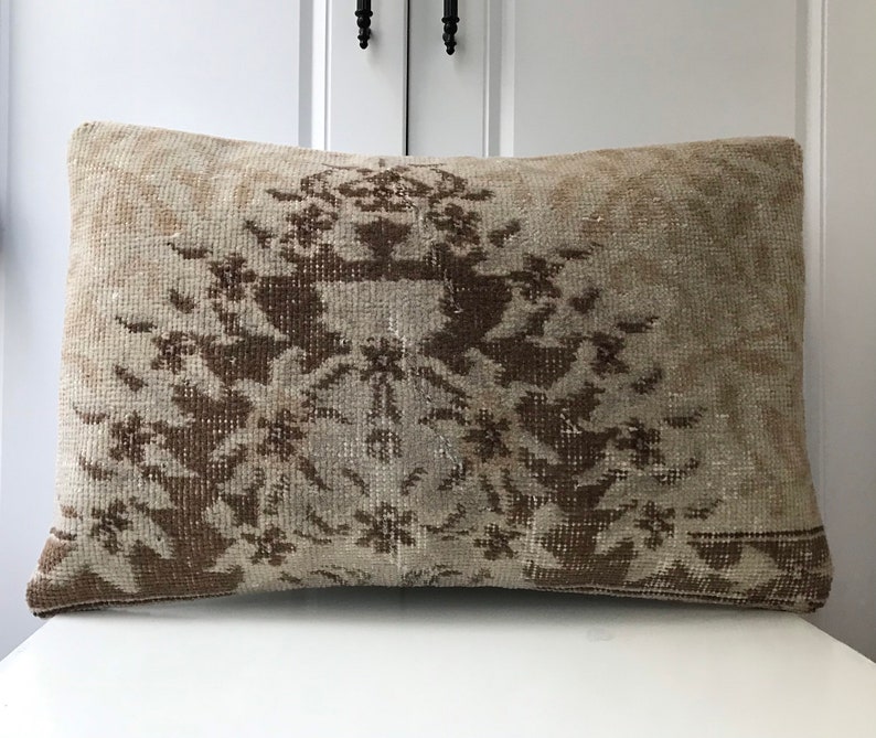 Turk U0131sh Carpet Cover Fine Rugs Pillow 16x24 Inches 40x60cm Vintage Beige Pillow Anatolian Pillow Bohemain Tribal Rug Lumbar Pillow Cover Home Living Home Decor Vadel Com