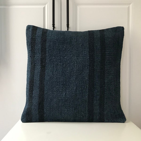 Dark Blue Pillow Etsy