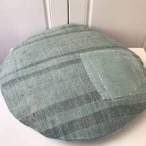 Circle Blue Hemp Pillow,Circle Pillow,Special Pillow,Pillow,Bohemain Kilim Modern Pillow,Cover,Turkısh Coshion,Size:20x20inches 50x50cm
