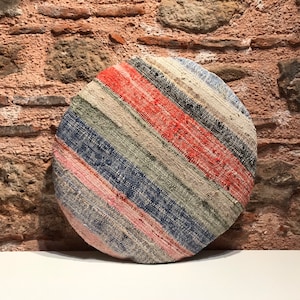 Round Pillow,Circle Pillow,Special Hemp Pillow,Anatolian,Pillow, Bohemain,Tribal,Kilim Pillow,Cover,Turkısh Coshion,20x20inches 50x50cm