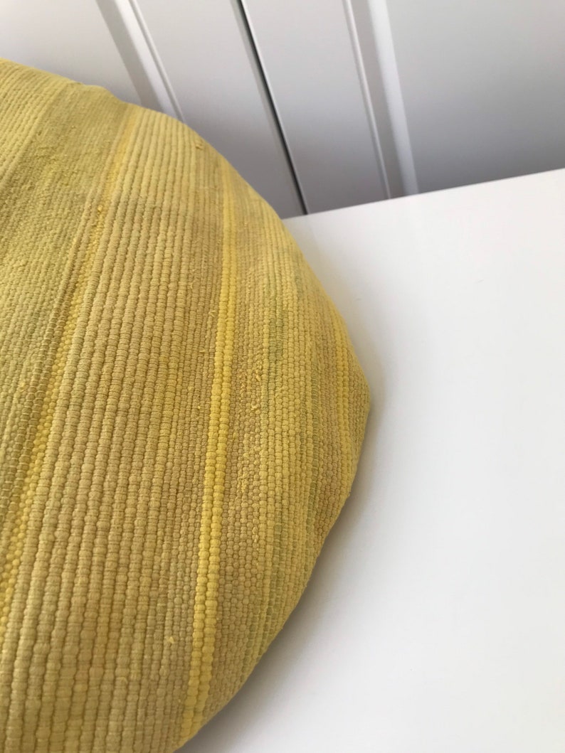 Circle Yellow Hemp Pillow,Circle Pillow,Special Pillow,Pillow,Bohemain Kilim Modern Pillow,Cover,Turk\u0131sh Coshion,Size:20x20inches 50x50cm
