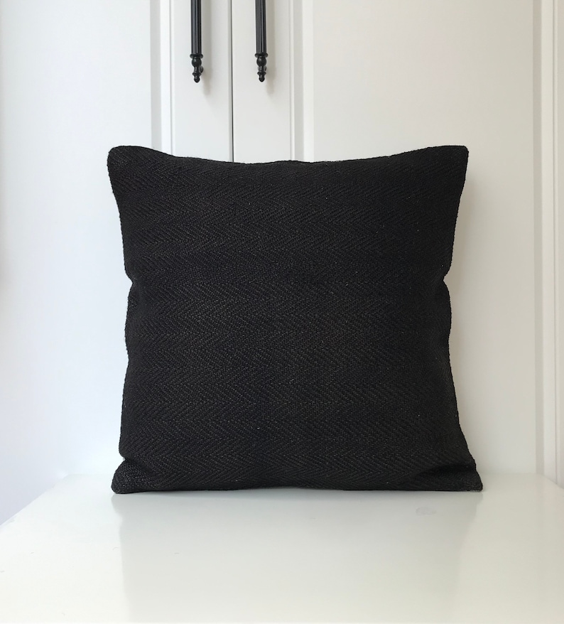 Modern Black hemp kilim pillow 16x16 Turkish hemp kilim pillow,handmade pillow,home living,accent pillow home decor nice pillow 40x40cm