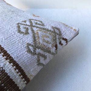 Rustikales weißes Hanf Kelim Kissen 16x16 türkisches Hanf | Etsy