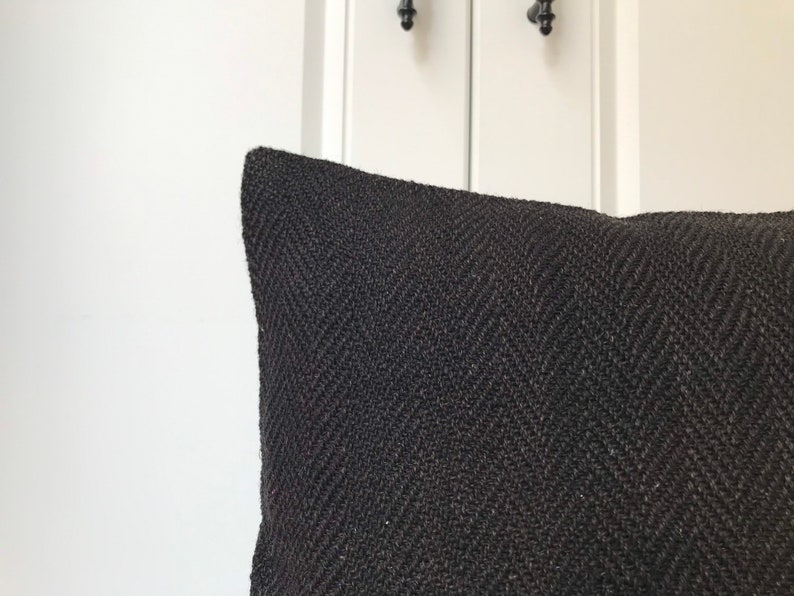 Modern Black hemp kilim pillow 16x16 Turkish hemp kilim pillow,handmade pillow,home living,accent pillow home decor nice pillow 40x40cm