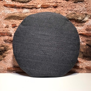 Dark Gray Round Pillow,Circle Pillow,Green Pillow,Anatolian,Pillow, Bohemain,Tribal,Kilim Pillow,Cover,Turkısh Coshion,20x20inches 50x50cm