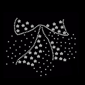 Schleife Strass Transfer Bling Hot Fix Bügelbild Motiv Design Transfer TT-459