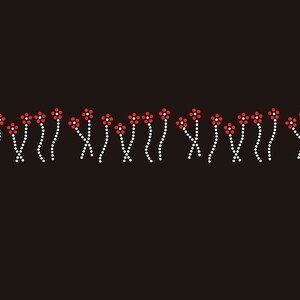 Flower Rhinestone Transfer Bling Hot Fix Iron on Patch Motif Design Transfer TT-589