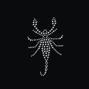 Scorpion Rhinestone Transfer Bling Hot Fix Iron on Patch Motif Design Transfer TT-207
