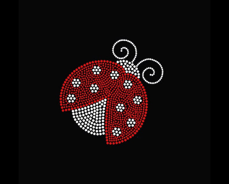 Ladybug Rhinestone Transfer Bling Hot Fix Iron on Patch Motif Etsy