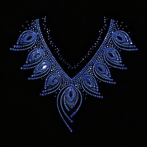 Flower Rhinestone Transfer Bling Hot Fix Iron on Patch Motif Design Transfer TT-777