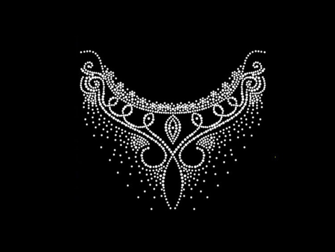 Flower Rhinestone Transfer Bling Hot Fix Iron on Patch Motif Design ...
