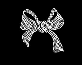 Bow Crystal Rhinestone Transfer Bling Hot Fix Iron on Patch Motif Design Transfer TT-184