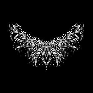 Flower Rhinestone Transfer Bling Hot Fix Iron on Patch Motif Design Transfer TT-288