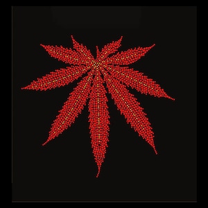 Leaf Rhinestone Transfer Bling Hot Fix Iron on Patch Motif Design Transfer TT-327