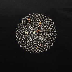 Flower Mandalas Rhinestone Transfer Bling Hot Fix Iron on Patch Motif Design Transfer TT-168