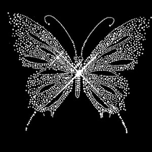 Butterfly Rhinestone Transfer Bling Hot Fix Iron on Patch Motif Design Transfer TT-010
