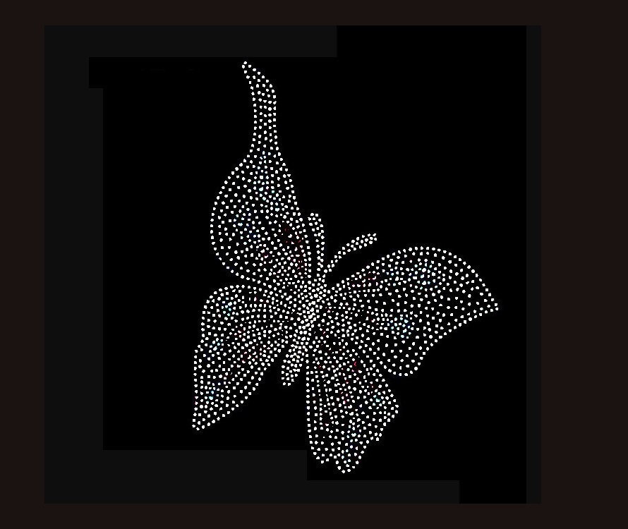 Butterfly Rhinestone Transfer Bling Hot Fix Iron on Patch Motif Design ...